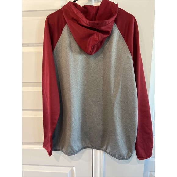 NIKE DRIFIT PULLOVER HOODIE SWEATSHIRT CHARCOAL GRAY & RED XXL OKLAHOMA SOONERS - Picture 4 of 5